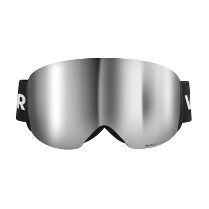 Frameless Ski Goggles, Spherical Lens with Silver Mirror Revo Coating, OTG Anti fog Snow Goggles for Men Women, TPU Frame & Ventilation Structure, Suitable for Skiing, Skating, Snowboarding