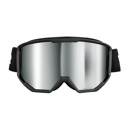Ski Goggles, Cylindrical Lens with Silver Mirror Revo Coating, OTG Anti fog Snow Goggles for Men Women Youth, TPU Frame & Ventilation Structure, Suitable for Skiing, Skating, Snowboarding, Cycling