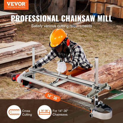 Portable Chainsaw Mill for 0.2-11.81m Cuts, Fits 0.36-0.91m Bars, 6kg Lightweight