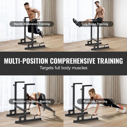 Heavy-Duty Adjustable Dip Stand, 227 kg Capacity for Home Gym Strength Training