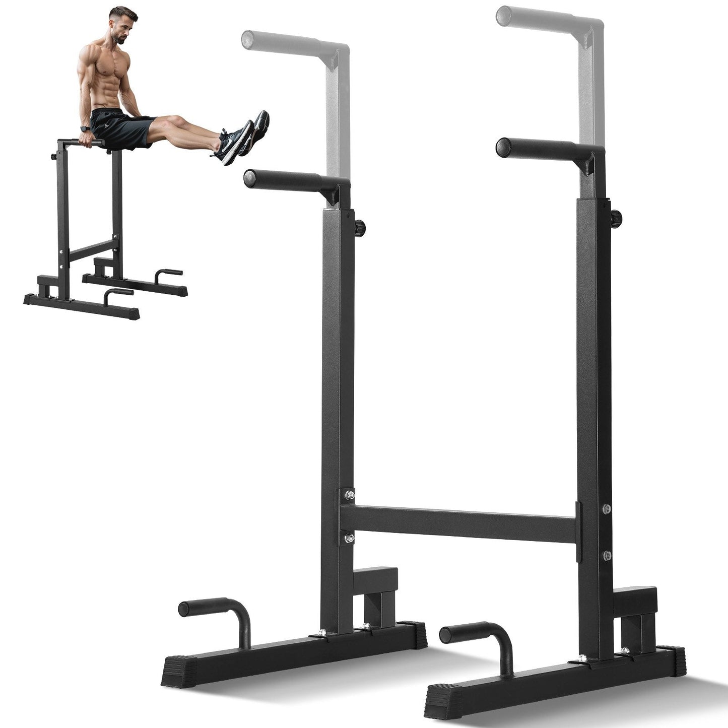 Heavy-Duty Adjustable Dip Stand, 227 kg Capacity for Home Gym Strength Training