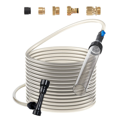 Aquarium Gravel Cleaner with 7.6 m Hose and Brass Adapters for Fish Tanks