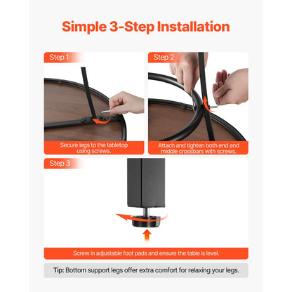 Outdoor Round Bar Table, 60 cm Counter Bar Height Bistro Table, Patio Dining Tables with Easy-to-Clean Top & Sturdy Metal Frame, Indoor High Top Pub Tables for Small Places, Kitchen