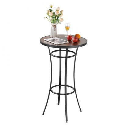 Outdoor Round Bar Table, 60 cm Counter Bar Height Bistro Table, Patio Dining Tables with Easy-to-Clean Top & Sturdy Metal Frame, Indoor High Top Pub Tables for Small Places, Kitchen