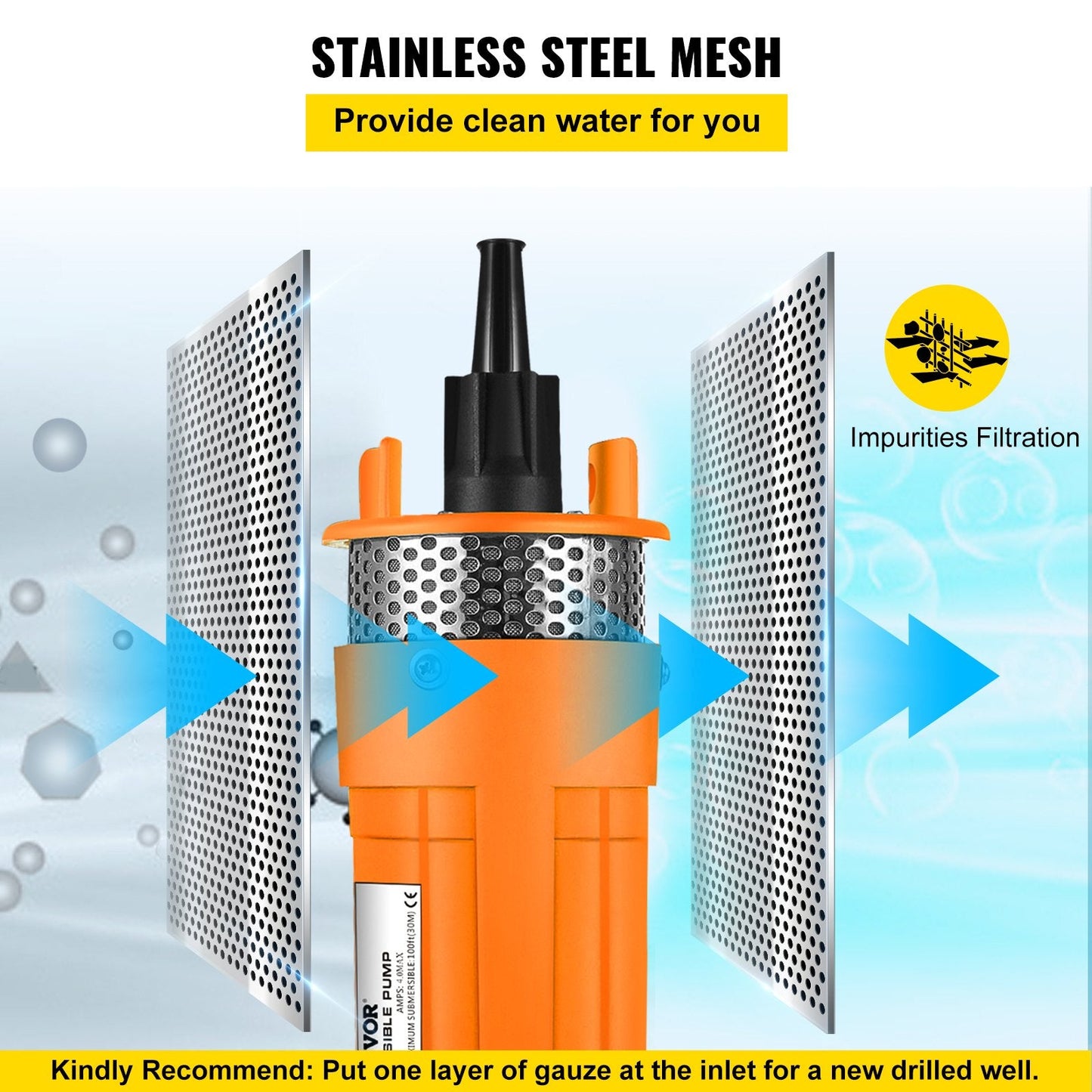 24V DC Solar Submersible Pump for Deep Water Wells, 70m Max Head, 6L/min Flow