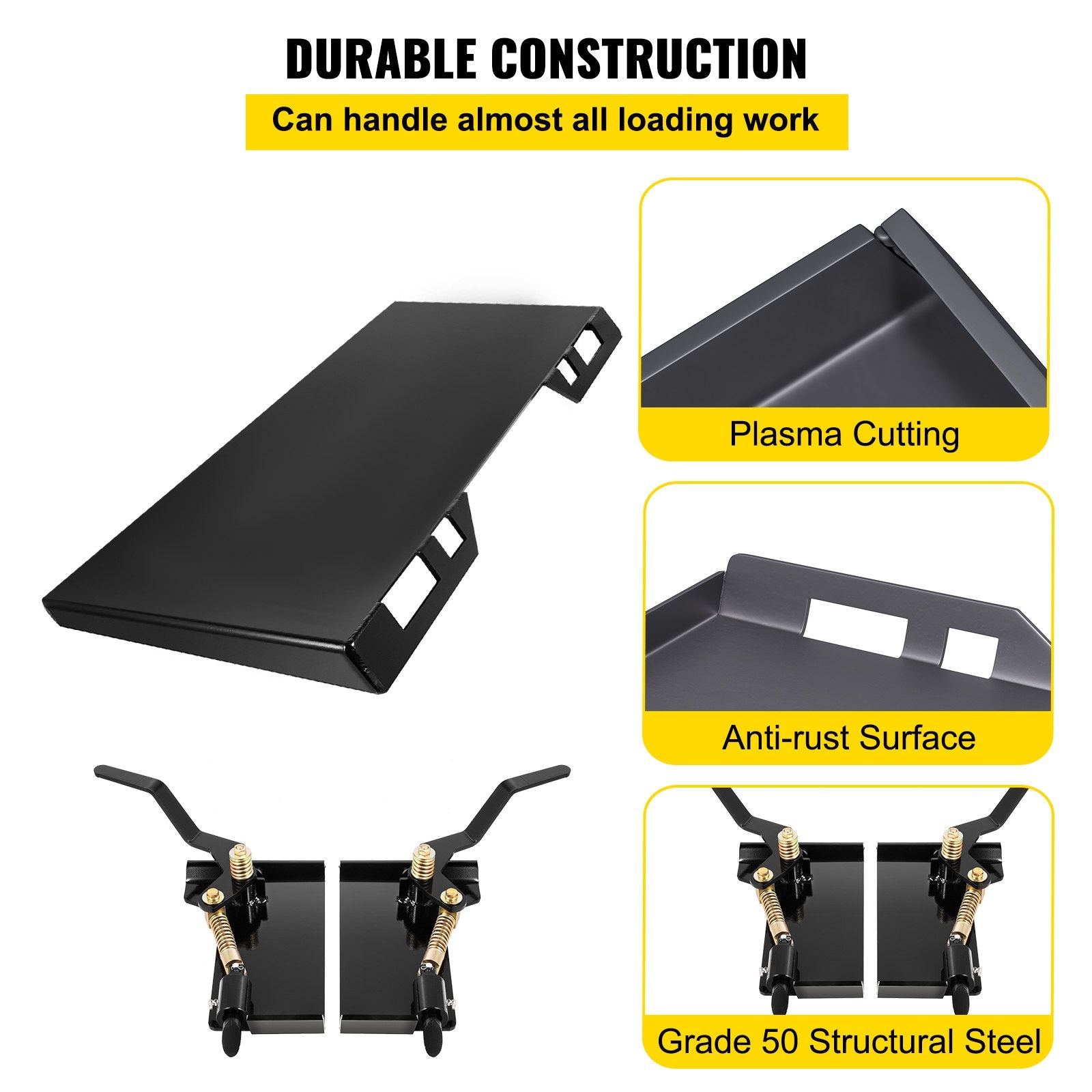 Heavy-Duty Skid Steer Quick Attach Plate, 1.14m Width, 0.64m Height, S ...