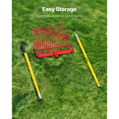 VEVOR Horse Manure Fork Garden Tool 18 Tine Plastic Pitchfork Muck Rake for Hay