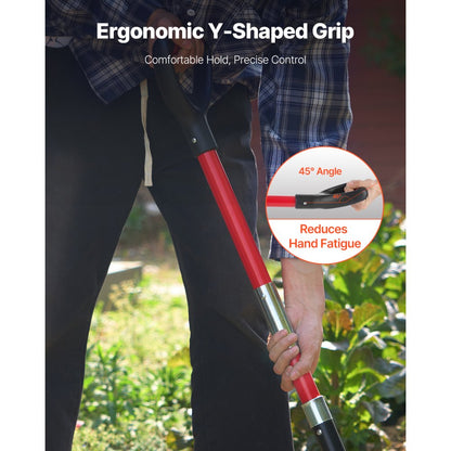 VEVOR 4 Tines Garden Fork Fiberglass Handle 45 in Spading Pitchfork Heavy Duty