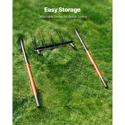 VEVOR 5 Tines Broad Fork Garden Tool U-Shaped Pitch Fork for Gardening Spading