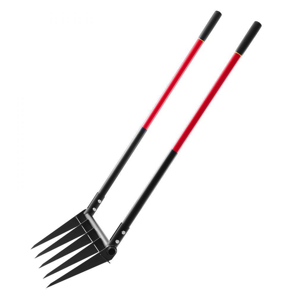 VEVOR 5 Tines Broad Fork Garden Tool U-Shaped Pitch Fork for Gardening Spading