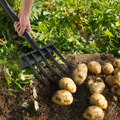 VEVOR 5 Tines Garden Fork Metal Handle 41 in Spading Pitchfork Y Grip Heavy Duty