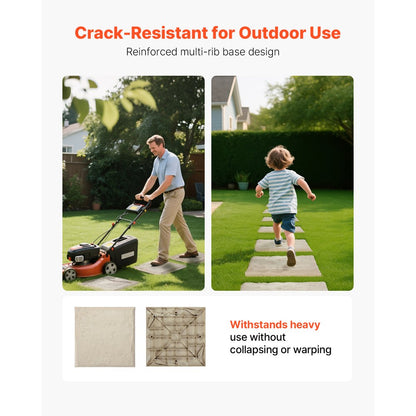 VEVOR Decorative Stepping Stones 16Pcs 39.5 x 39.5 cm Walkway Pavers Beige