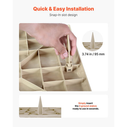 VEVOR Decorative Stepping Stones 16Pcs 39.5 x 39.5 cm Walkway Pavers Beige