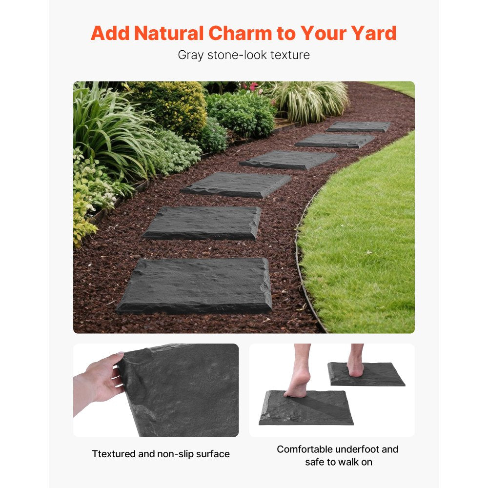 VEVOR Decorative Stepping Stones 16Pcs 39.5 x 39.5 cm Walkway Pavers Grey