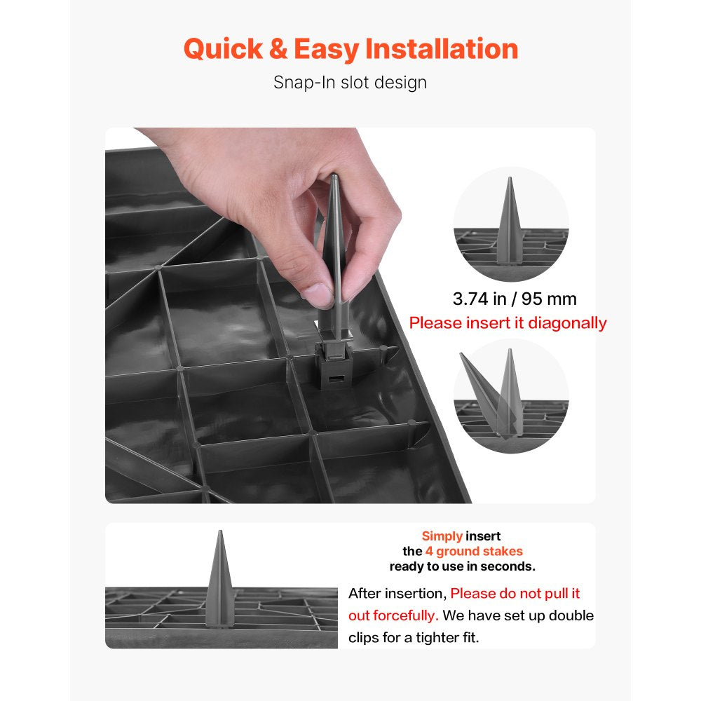 Decorative Stepping Stones 4Pcs 39.5x39.5 cm Lawn Walkway Pavers Grey