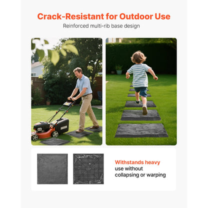 Decorative Stepping Stones 8Pcs 39.5x39.5 cm Lawn Walkway Pavers Grey