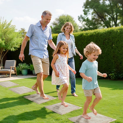 VEVOR Decorative Stepping Stones 4Pcs 39.5x39.5 cm Lawn Walkway Pavers Beige