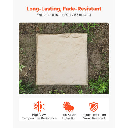 VEVOR Decorative Stepping Stones 8Pcs 39.5x39.5 cm Lawn Walkway Pavers Beige