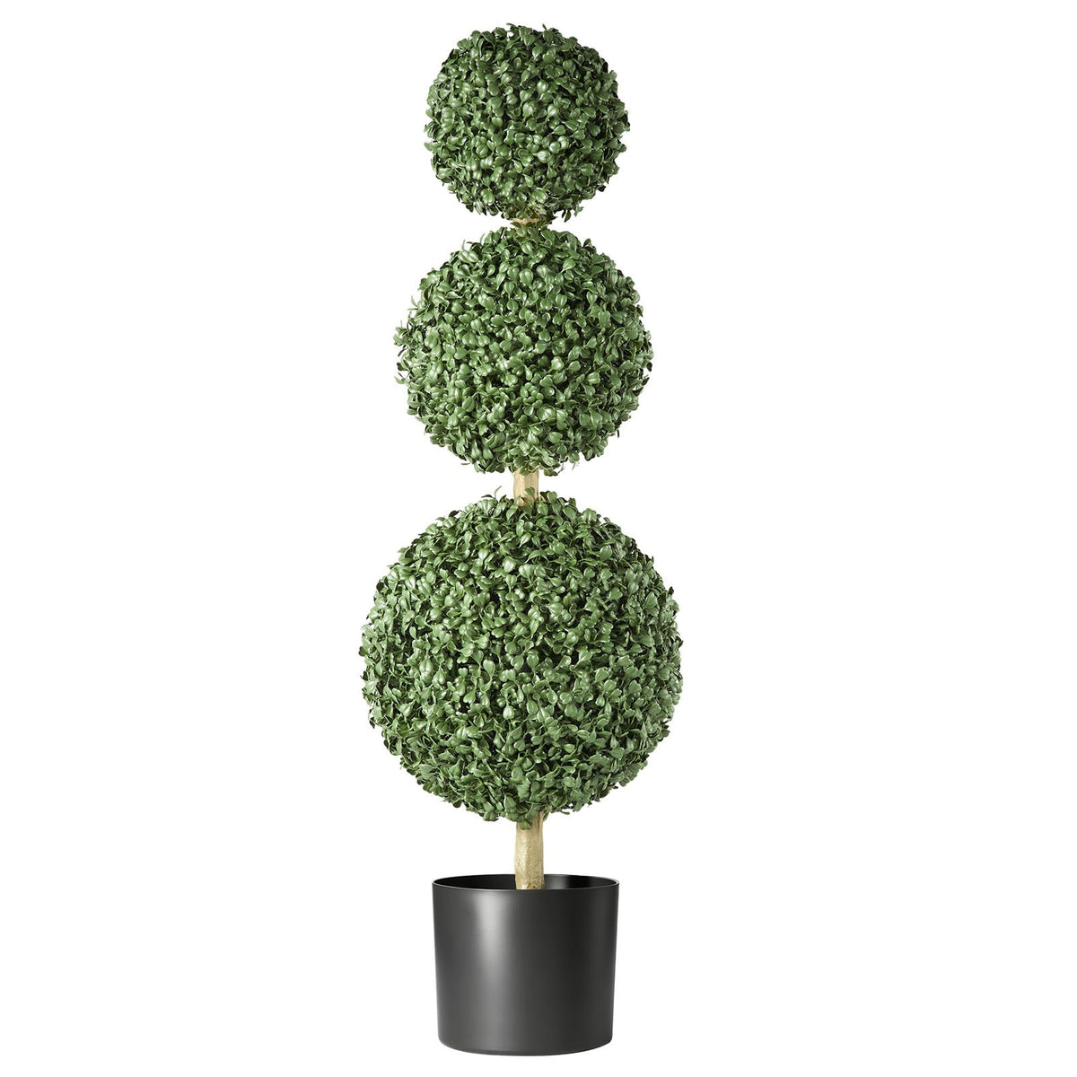 Artificial Boxwood Topiary Triple Ball 914 mm Set of 2 Greenery Decor, Premium PE Fake Trees, Year-Round Indoor & Outdoor Faux Green Plant for Front Door, Entryway, Porch, Balcony, Patio, Garden