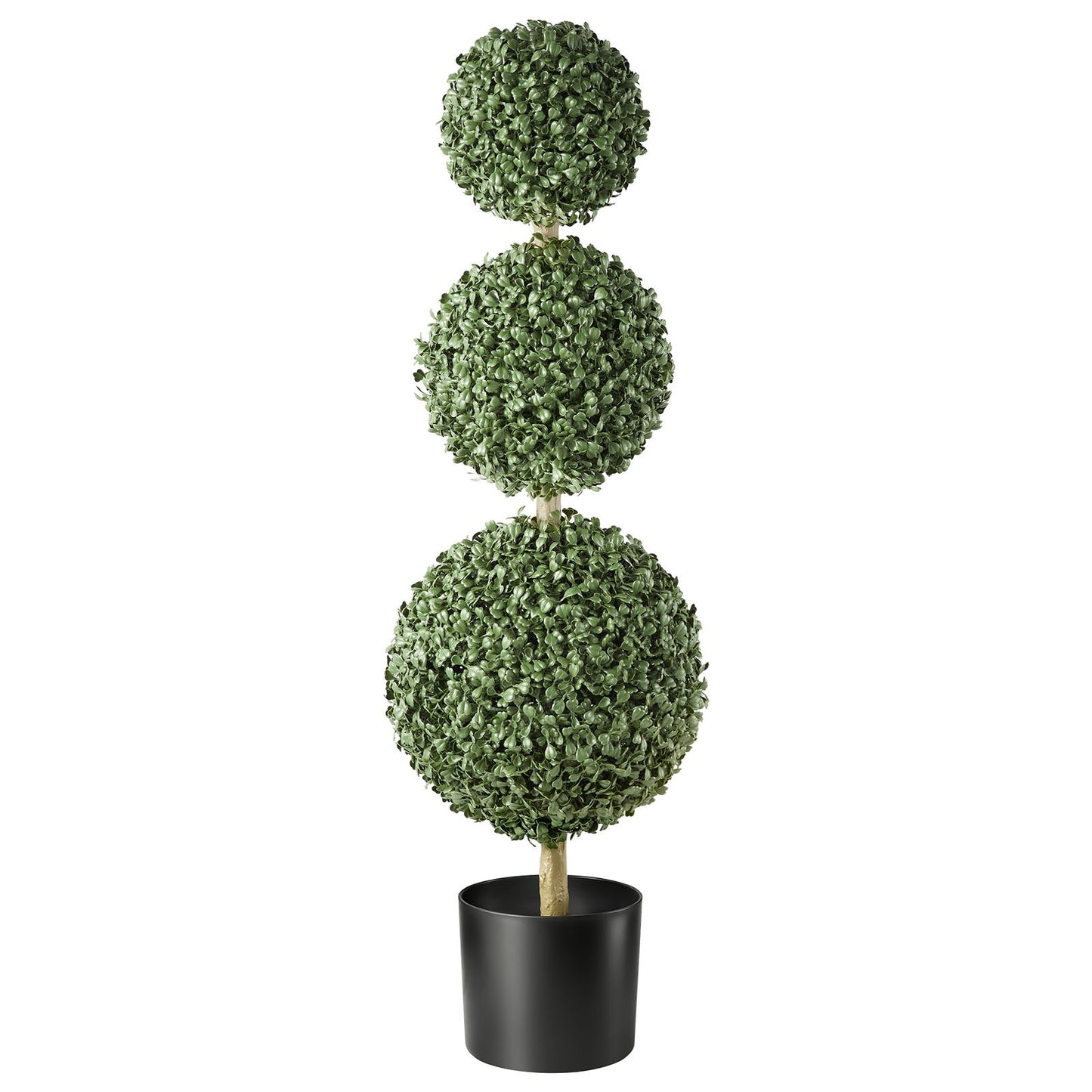 Artificial Boxwood Topiary Triple Ball 914 mm Set of 2 Greenery Decor, Premium PE Fake Trees, Year-Round Indoor & Outdoor Faux Green Plant for Front Door, Entryway, Porch, Balcony, Patio, Garden