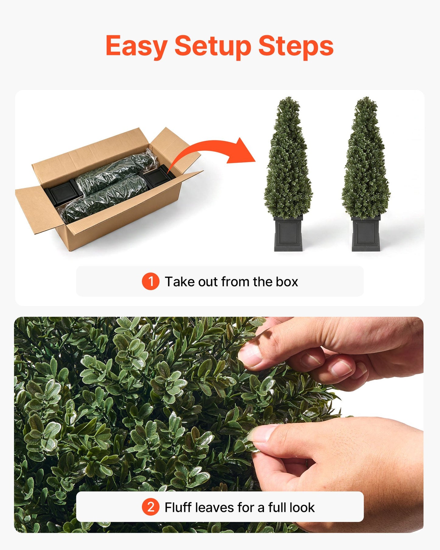 Artificial Boxwood Topiary 1000 mm Set of 2 with Sturdy Pot Greenery, Premium PE Fake Trees, Year-Round Indoor & Outdoor Faux Green Plant for Front Door, Entryway, Porch, Balcony, Patio, Garden