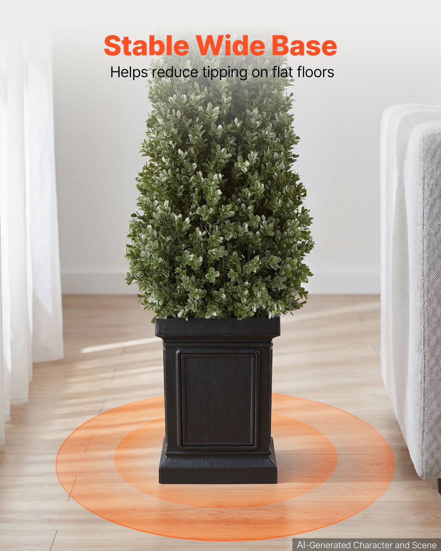 Artificial Boxwood Topiary 1000 mm Set of 2 with Sturdy Pot Greenery, Premium PE Fake Trees, Year-Round Indoor & Outdoor Faux Green Plant for Front Door, Entryway, Porch, Balcony, Patio, Garden