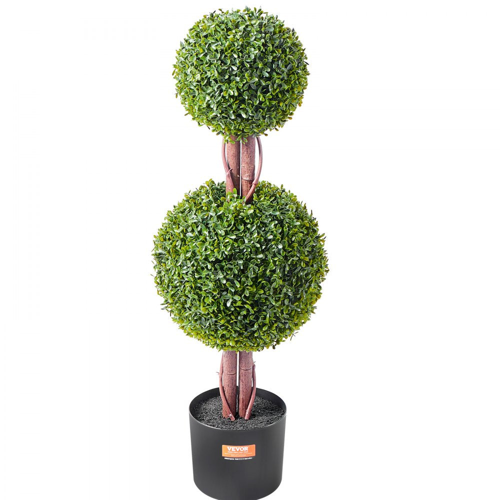 VEVOR 2 Pack 91.4cm Artificial Boxwood Topiary Tree Faux Plant UV Decor In/Outdoor