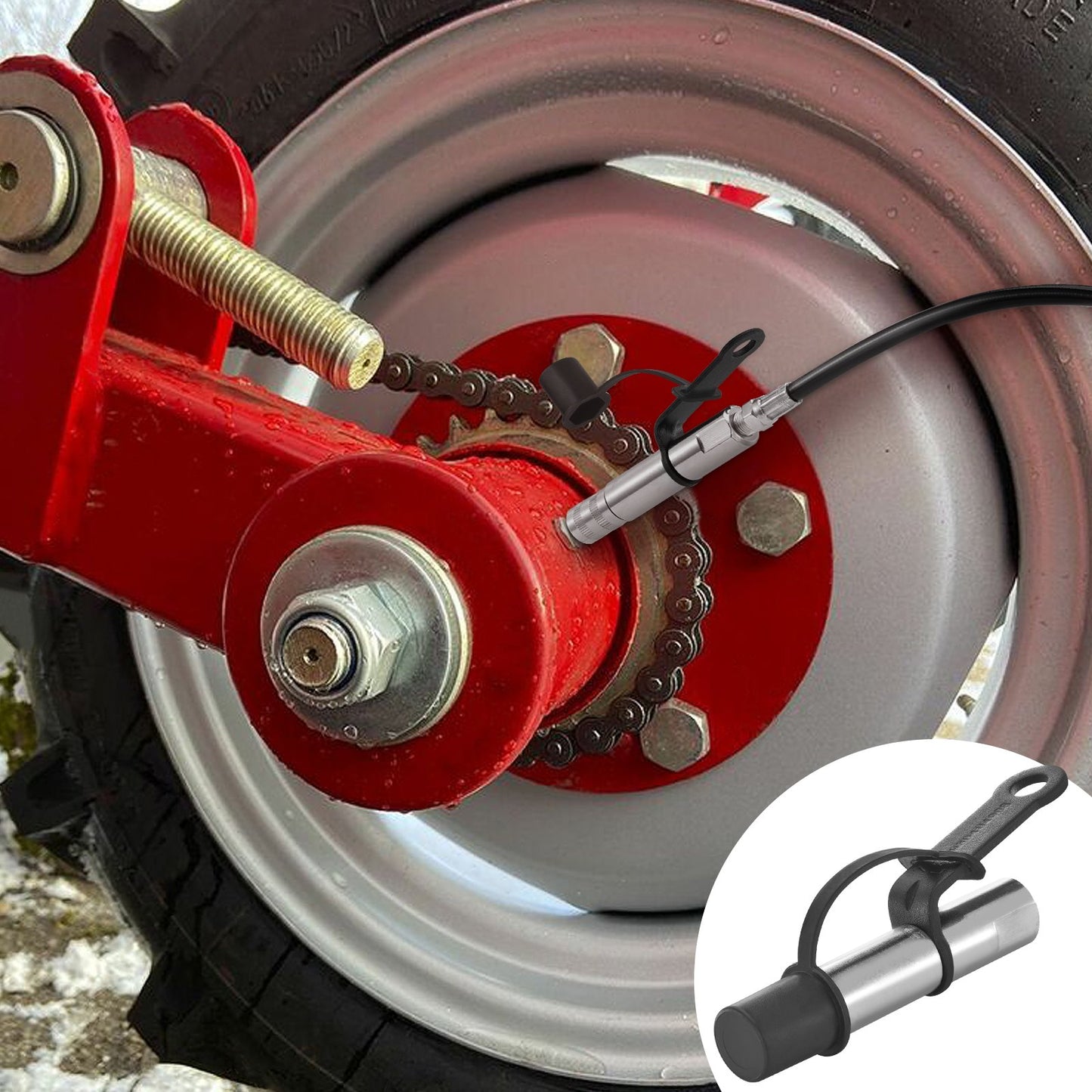 Grease Gun Coupler 2 PCS, 10000 PSI High Pressure, 3-Jaw Locking Quick Release Grease Gun Tip with Hose/Cleaner/Extension Needle/Leak-Proof Cap, Compatible with All Grease Guns 1/8" NPT Fittings