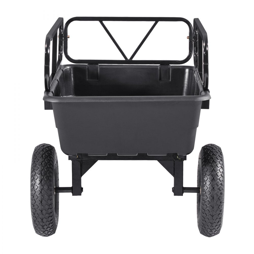 VEVOR Dump Trailer 227 kg 10 Cu. Ft Tow Behind Plastic Garden ATV Trailer Cart