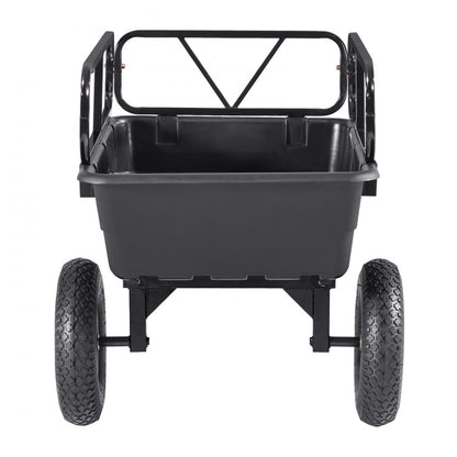 VEVOR Dump Trailer 227 kg 10 Cu. Ft Tow Behind Plastic Garden ATV Trailer Cart