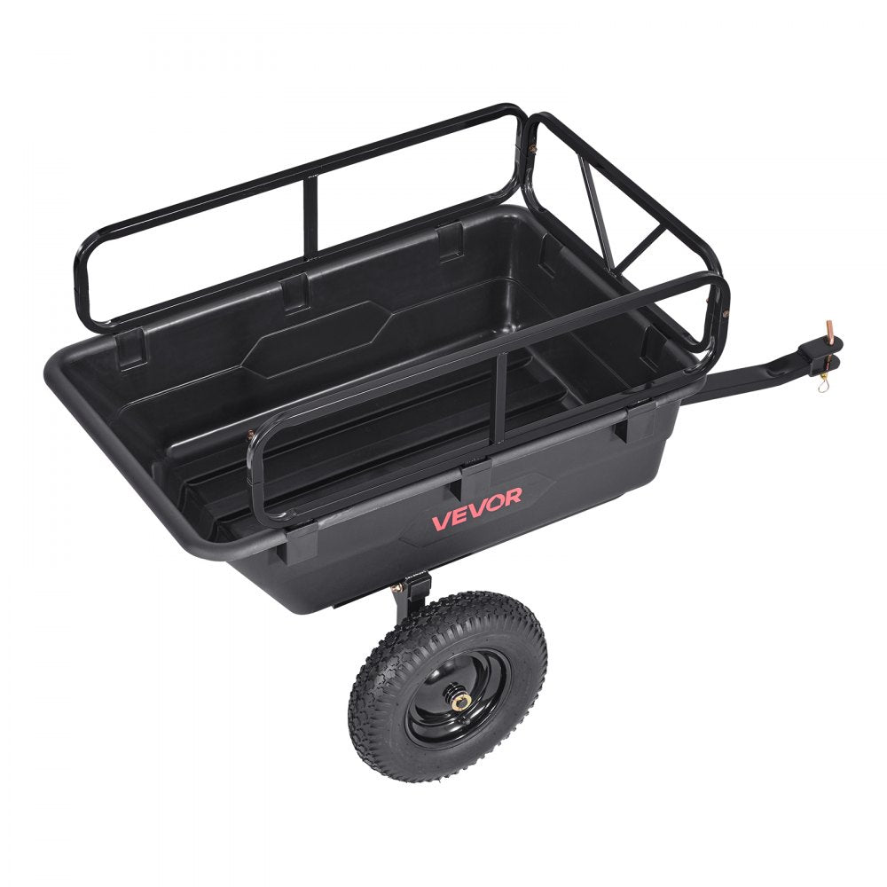 VEVOR Dump Trailer 227 kg 10 Cu. Ft Tow Behind Plastic Garden ATV Trailer Cart