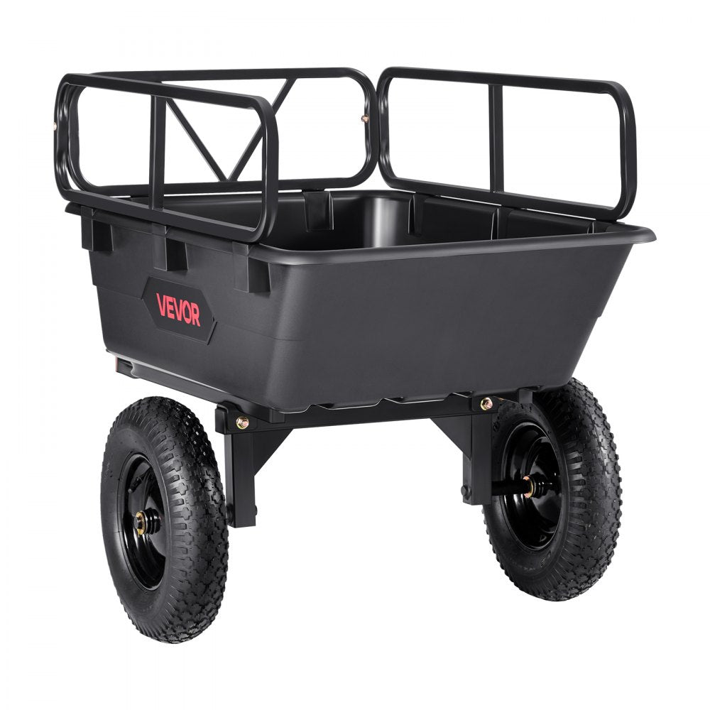VEVOR Dump Trailer 227 kg 10 Cu. Ft Tow Behind Plastic Garden ATV Trailer Cart