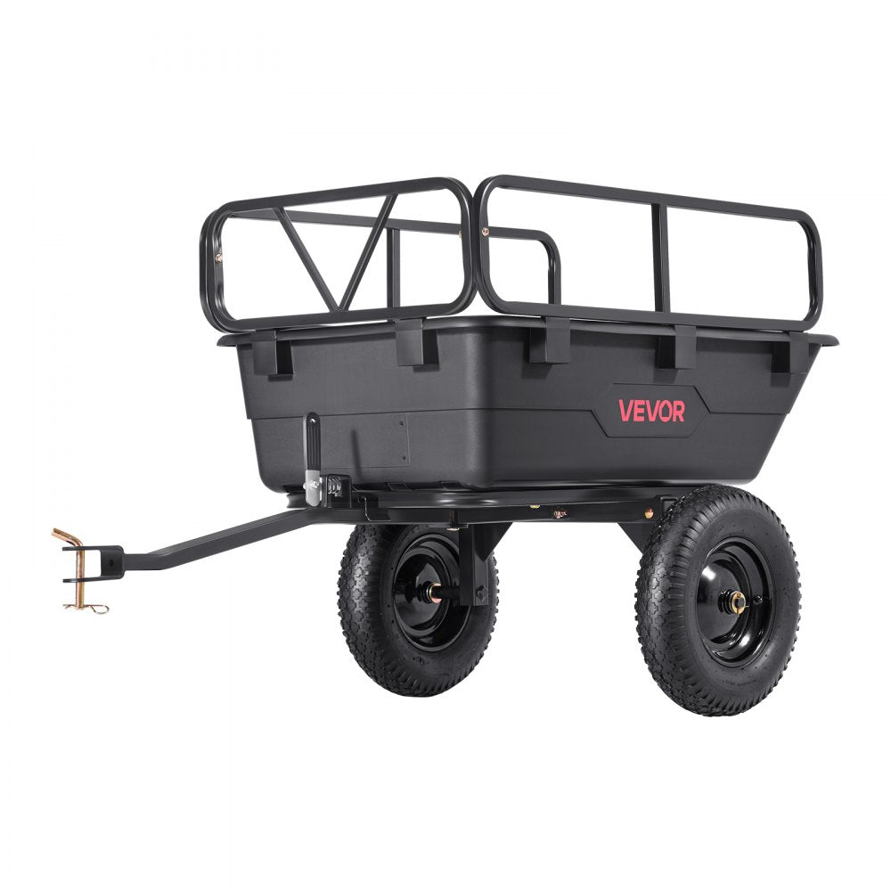 VEVOR Dump Trailer 227 kg 10 Cu. Ft Tow Behind Plastic Garden ATV Trailer Cart