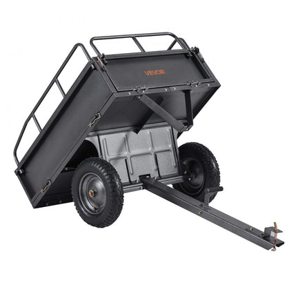 VEVOR Steel Dump Cart 10 Cu. Ft 227 kg for ATV/UTV Trailer Tow Behind Heavy Duty