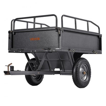 VEVOR Steel Dump Cart 10 Cu. Ft 227 kg for ATV/UTV Trailer Tow Behind Heavy Duty
