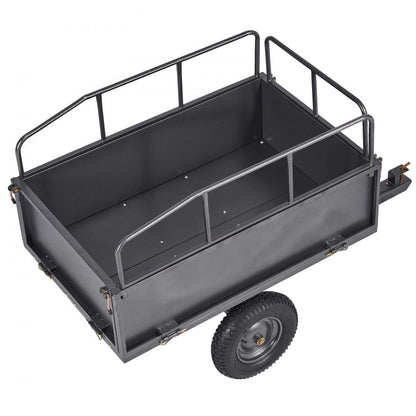 VEVOR Steel Dump Cart 17 Cu. Ft 272 kg for ATV/UTV Trailer Tow Behind Heavy Duty