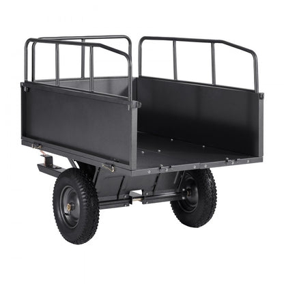 VEVOR Steel Dump Cart 17 Cu. Ft 272 kg for ATV/UTV Trailer Tow Behind Heavy Duty