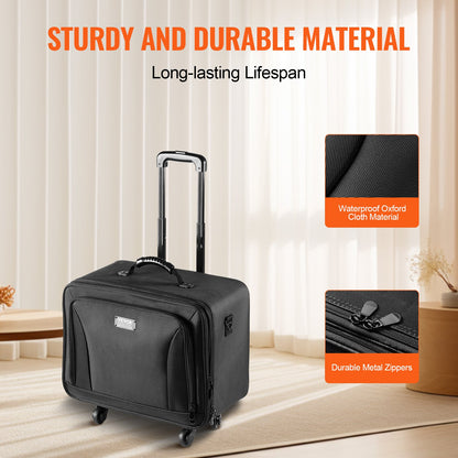 VEVOR Rolling Makeup Train Case Large Storage 3 Tiers, Convenient Carry With Handle,