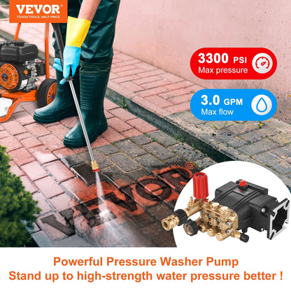 High-Performance 19 mm Shaft Triplex Plunger Pump, 3700 PSI, 2.5 GPM