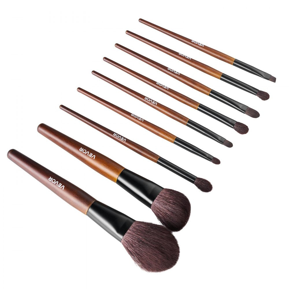 VEVOR 9PCS Makeup Brush Set for Foundation Blending Eyeshadow with Soft Bristles
