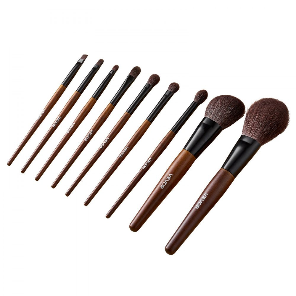 VEVOR 9PCS Makeup Brush Set for Foundation Blending Eyeshadow with Soft Bristles