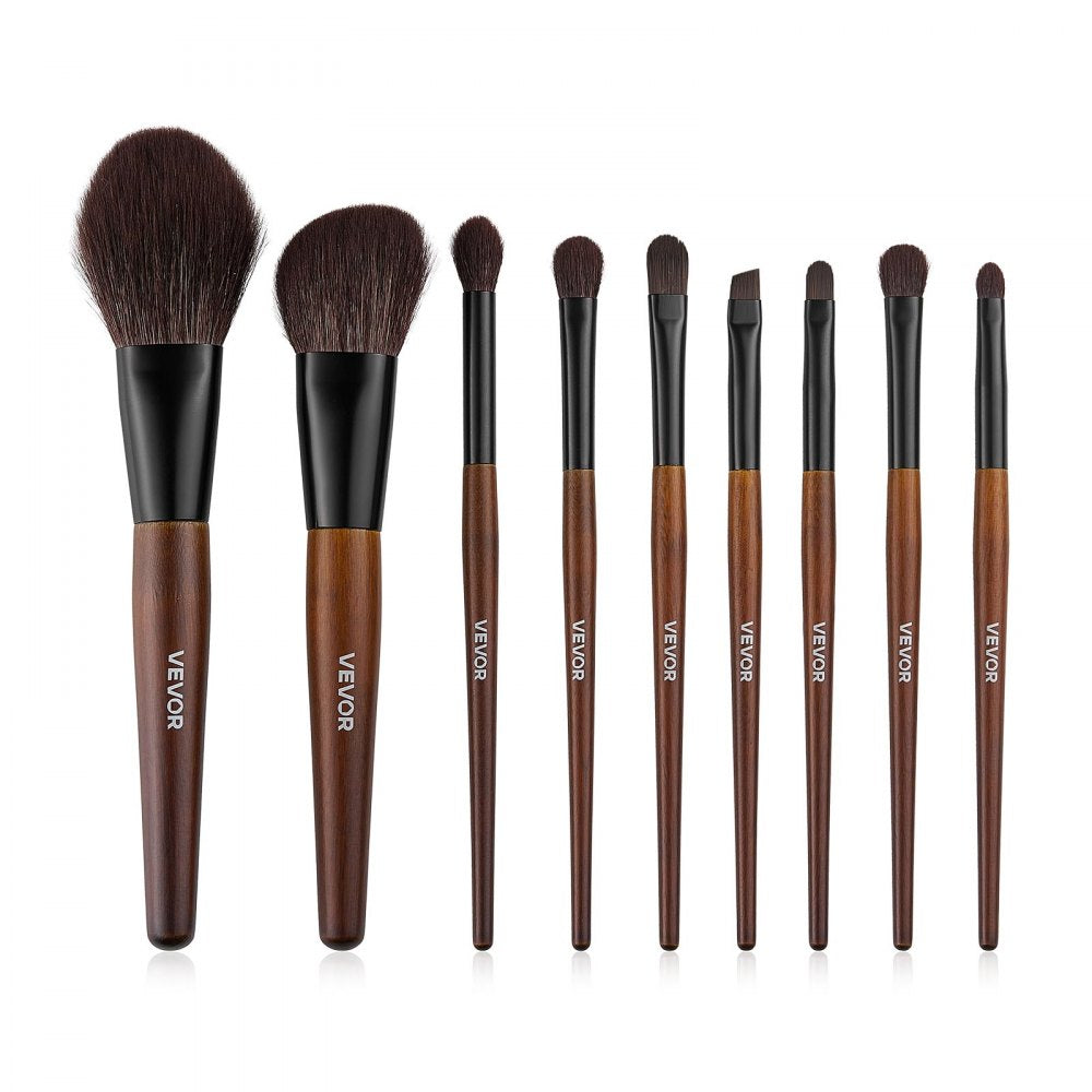 VEVOR 9PCS Makeup Brush Set for Foundation Blending Eyeshadow with Soft Bristles