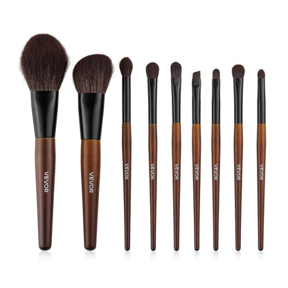 VEVOR 9PCS Makeup Brush Set for Foundation Blending Eyeshadow with Soft Bristles