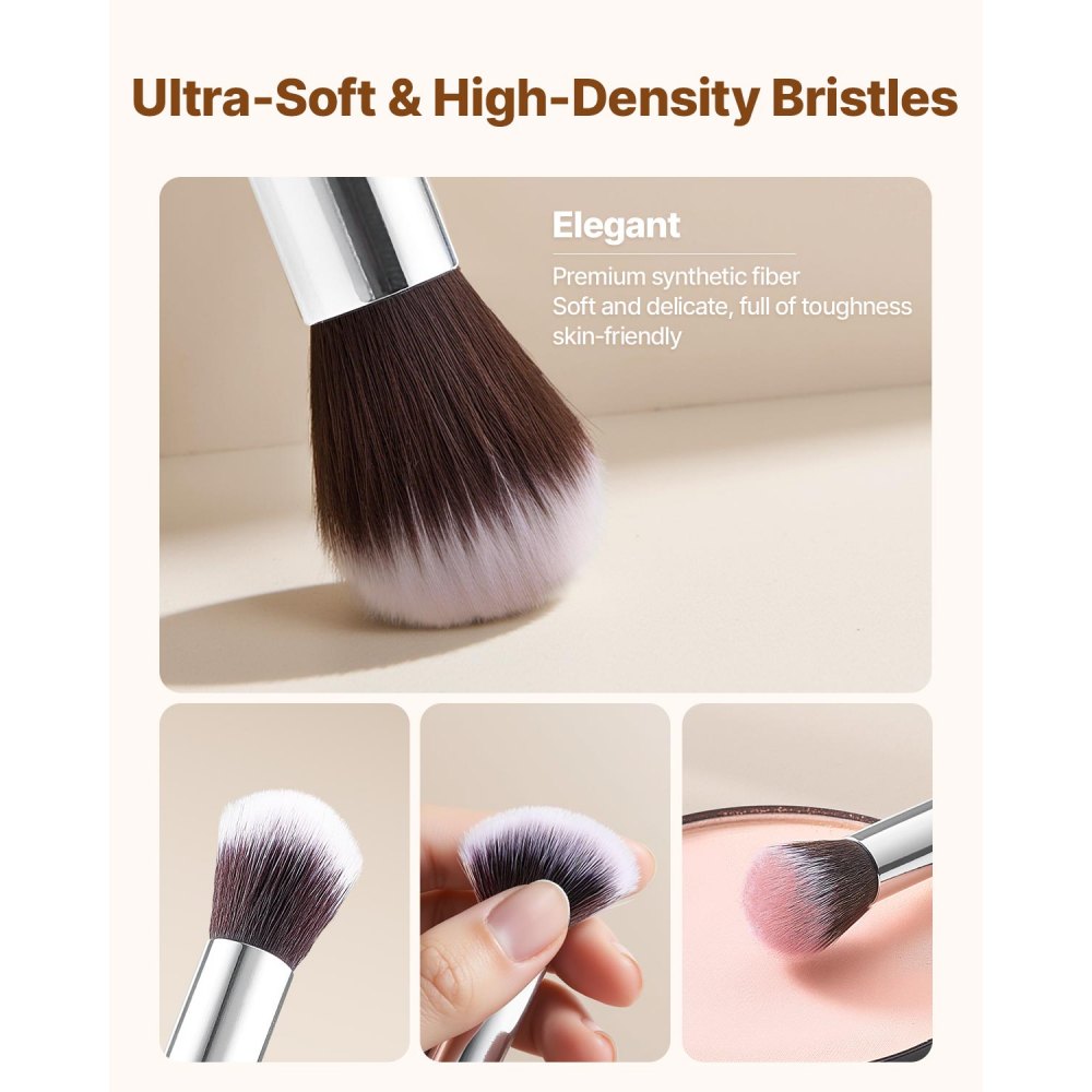 15PCS Makeup Brush Set for Foundation Blending Eyeshadow with Soft Bristle