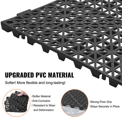 VEVOR Modular Interlocking Cushion, 50 Pack 30 x 30 cm Splicing Drainage Mats, PVC