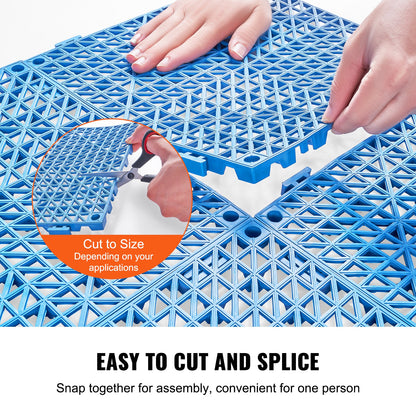VEVOR Modular Interlocking Cushion, 50 Pack 30 x 30 cm Splicing Drainage Mats, Soft