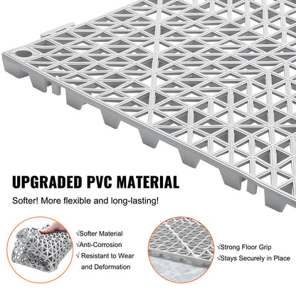 VEVOR Modular Interlocking Cushion, 12 Pack 30 x 30 cm Splicing Drainage Mats, Soft