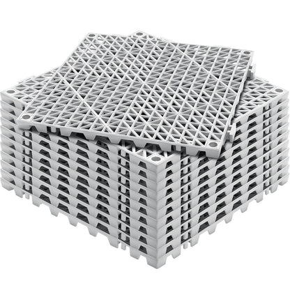 VEVOR Modular Interlocking Cushion, 12 Pack 30 x 30 cm Splicing Drainage Mats, Soft