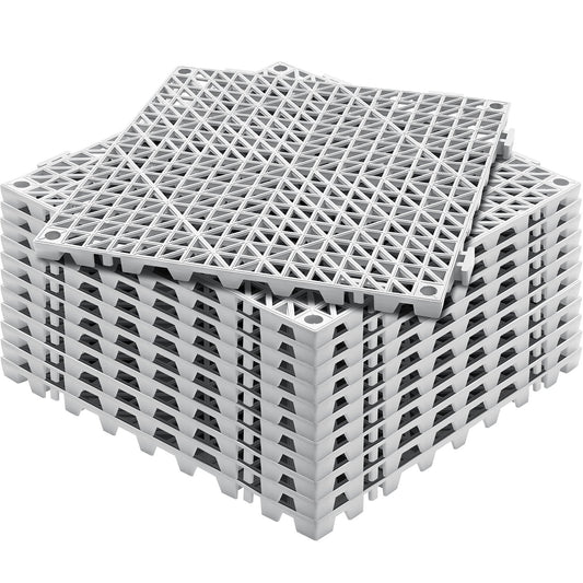 VEVOR Modular Interlocking Cushion, 12 Pack 30 x 30 cm Splicing Drainage Mats, Soft