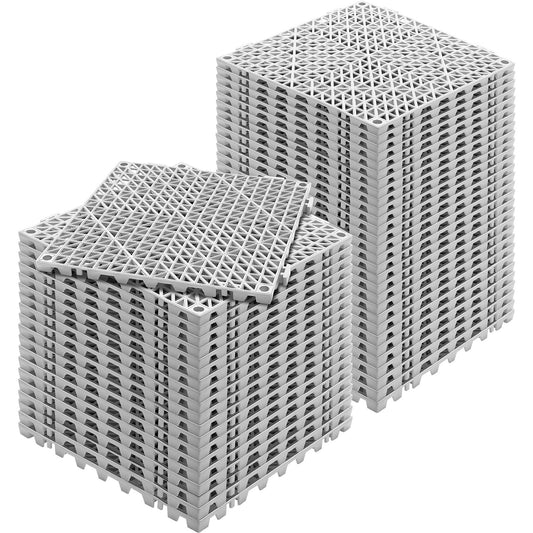 VEVOR Modular Interlocking Cushion, 50 Pack 30 x 30 cm Splicing Drainage Mats, Soft